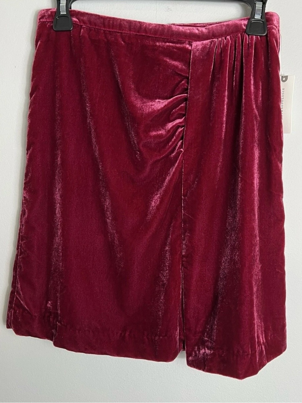 Anthropologie Montie Velvet Mini Skirt-Wine Red-Size 14